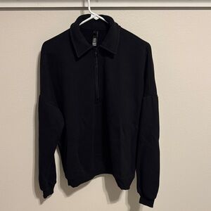 SKIMS Women's Black Boyfriend Half-Zip Sweatshirt